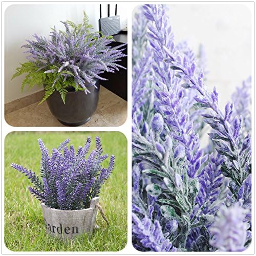 CATTREE Artificial Lavender Flowers, Fake Plastic Flocked Plants for Indoor Outdoor Home Office Arrangements Wedding Bridle Bouquet Decor Christmas DIY Ornaments Decorations Purple 4 Pack - Image 6