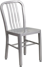 Flash Furniture Commercial Grade Silver Metal Indoor-Outdoor Chair by FlashFurniture