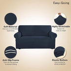 Easy-Going Stretch 4 Seater Oversized Sofa Couch Cover Dark Blue | 1-Piece - Image 4