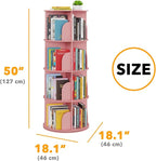 SpaceAid 4 Tier Rotating Bookshelf Tower, Spinning Bookcase Lazy Susan - Image 2