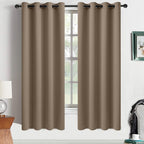 Yakamok Room Darkening Curtains 52x63 inch Length Khaki-Living Room | 2 panels by Yakamok