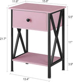 VECELO Nightstands Set of 2, Modern Bedside End Tables, Night Stands - Image 3