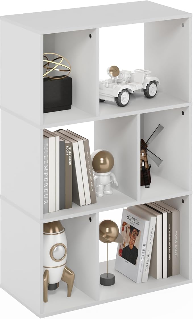 Furinno DALY Book Shelf, 6-Cube Bookshelf, Cube Storage Organizer Bookcase by Furinno-FitsYourSpaceFitsYourBudget