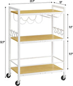 TUTOTAK Bar Cart, Serving Cart for Home, Microwave Cart, Drink Cart, Mobile - Image 7
