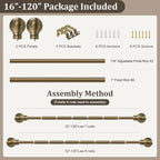 Antique Bronze Curtain Rods for Windows 66 to 120 Inch 1" Diameter Adjustable - Image 9