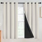 SimpleHome Cream 100% Blackout Curtains Room Darkening Living Room 54 Inch | by SimpleHome