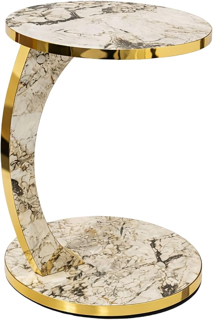 Luxury C Shaped Golden Effect Side Table by Furpinea-HandmadewithLove