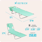 Ostrich the Original Chaise 72 x 22 Inch Lounge Portable Reclining Lounger - Image 3