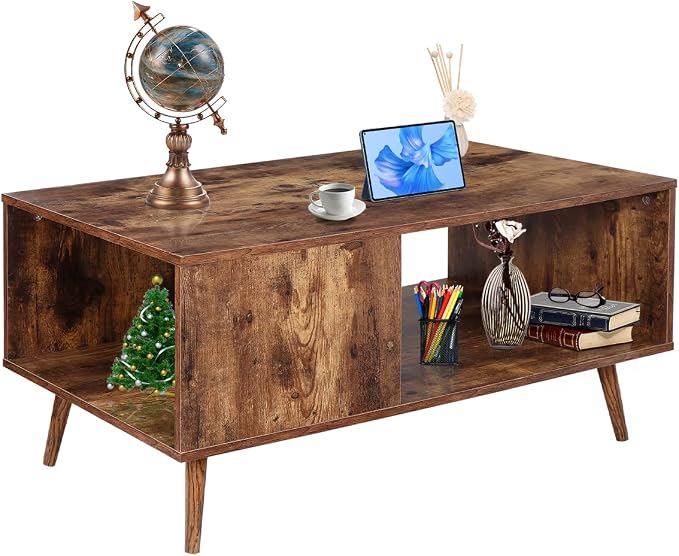 ZenStyle Mid Century Modern Coffee Table, Wooden Retro Coffee Table - Image 9