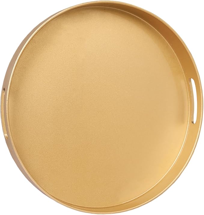MAONAME 13" Gold Round Decorative Tray by MAONAME