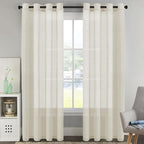 H.VERSAILTEX Linen Curtains 90 inches Long Linen Curtains/Natural Linen Blended by HVERSAILTEX