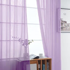 SpaceDresser Lavender Sheer Curtains 4 Panels Rod Pocket Semi-Sheer Curtain 96 - Image 4