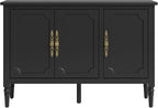 FansaFurn Black Storage Cabinet, Mid-Century Buffet Cabinet - Image 9