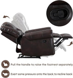 CANMOV Leather Recliner Chair Set of 2, Classic and Traditional Manual Recliner - Image 7