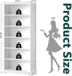 TVU 6-Tier Wooden Bookshelf, 77.2" Tall Farmhouse Style Open Bookcase, 31.5" W - Image 3