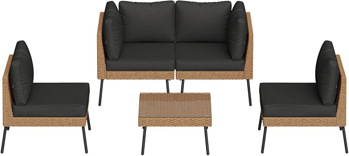 Aoxun Patio Furniture Set, 5 Piece Outdoor Sectional Sofas - Image 9