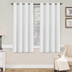 H.VERSAILTEX Pure White Curtains 63 inch Length Window Treatment Panels by HVERSAILTEX