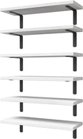 WOPITUES White Floating Shelves Set of 6, Wood by WOPITUESOfficial