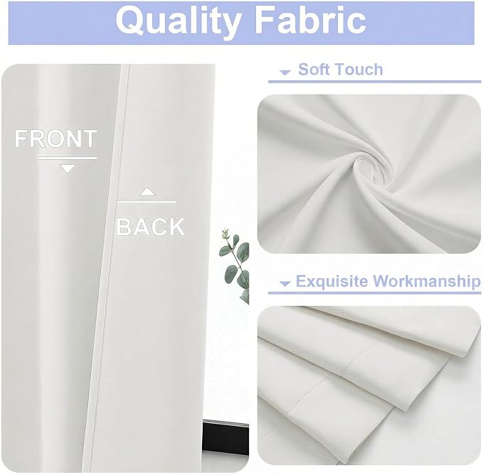 Simplebrand Ava Ivory Light Filtering Curtains - Image 3