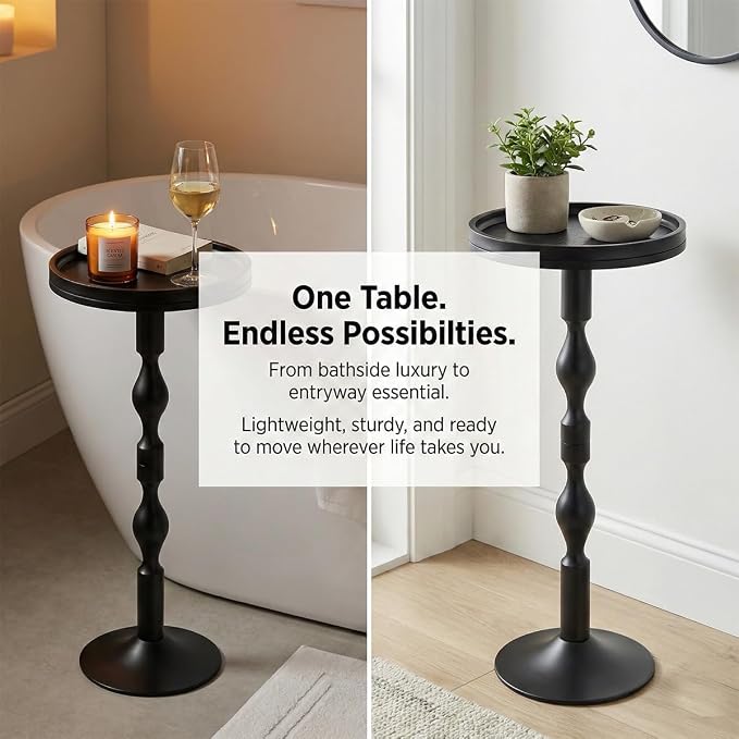 Small Round Drink Table, Pedestal Tables, Small Round Side Table - Image 7