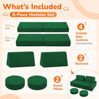 MeMoreCool Kids Play Couch, 8-Piece Modular Foam Sofa Fort Builder Set in - Image 7