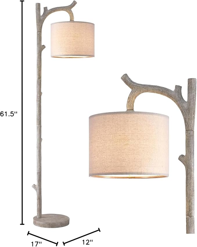 OYEARS Rustic Farmhouse Tree Trunk Floor Lamp Classic Country Wood Grain Resin - Image 10