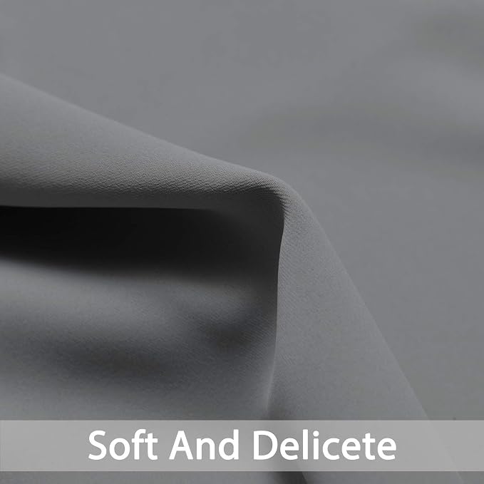Yakamok Grey Room Darkening Curtains 52x54 inch Gray Grommet-Living Room | 2 - Image 4