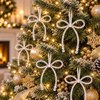DIYDEC 18PCS Large Christmas Pearl Bow Ornament 7in Tree Topper Decor - Image 5