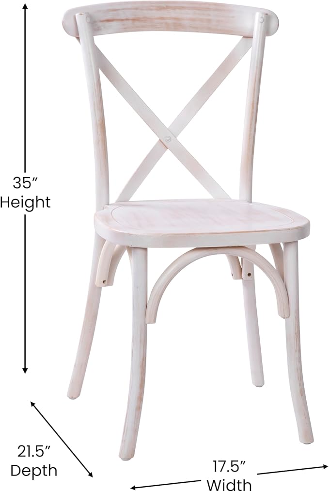 EMMA + OLIVER 2-Pack Wooden X-Back Dining Chair - Image 3