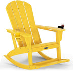 Outdoor Oversized Adirondack Rocking Chairs, All Weather HDPE Patio Rocking by ABCPATIO