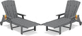 Outdoor Lounge Chair Set of 2, HDPE 4-Position Adjustable Chaise Lounge Outdoor by Unknown