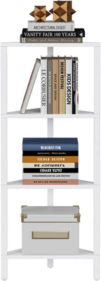 TUTOTAK Corner Shelf, 4-Tier Corner Bookshelf - Image 7