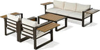 4-Piece Patio Conversation Set, Aluminum Frame Outdoor Patio Furniture Set w/ - Image 7
