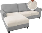 H.VERSAILTEX Sectional Couch Covers 3 Pieces Sofa Seat Cushion Covers L Shape - Image 2