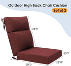 Unimatta Sunbrella Outdoor High Back Chair Cushion Seat Pads, 44 x 21 Inch - Image 6