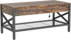Aheaplus Coffee Table with LED Light and Power Outlet, Modern Lift-Top Center - Image 5