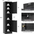 YAUWOH 2-Door Metal Storage Cabinet, Tall Slim Pantry Organizer - Image 3