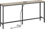 SUPERJARE Console Table with Outlet, 63 Inch Sofa Table with Charging Station by SUPERJARE