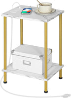 HOOBRO Side Table with Charging Station, End Table with USB Port and Outlet - Image 9