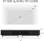 POVISON Fully-Assembled Sliding Tambour Door TV Stand, Mid Century Modern TV - Image 5