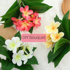 10pcs White Artificial Flowers Fake Plumeria Flower with Stems Silk Flower - Image 7