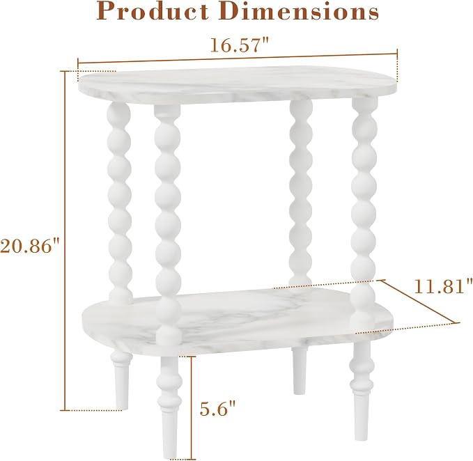 2-Tier Side Table, Small End Table - Image 3