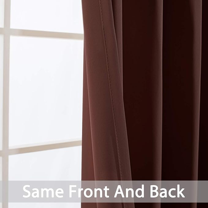 Yakamok Chocolate Brown Room Darkening Curtains 84 inch Sliding Door Drapes | 1 - Image 5