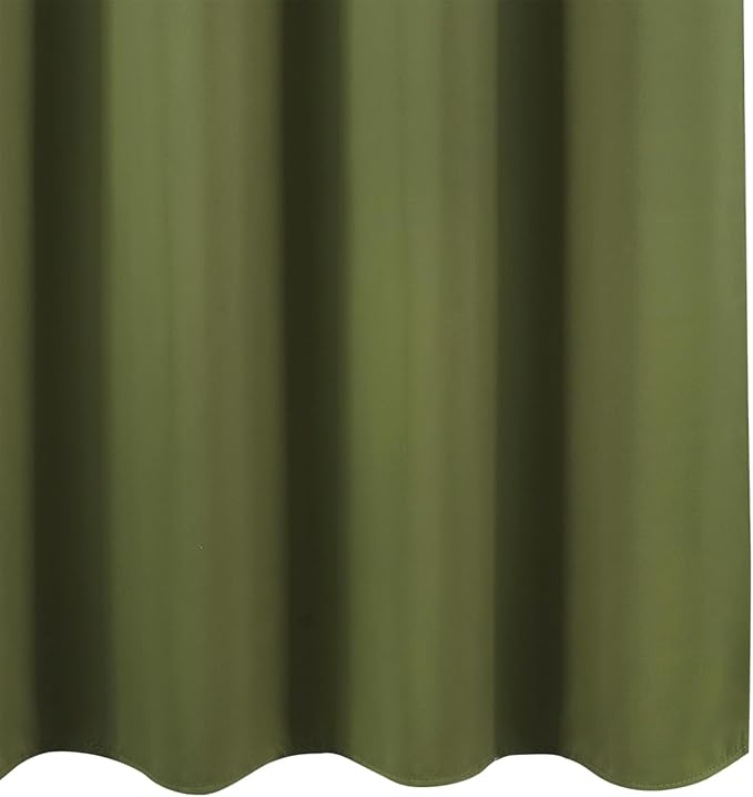 Blackout Curtains 66 x 72 Inch Long Olive Green Curtains Set of 2 Panels Room - Image 8