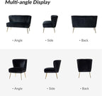 HULALA Home 3 Piece Velvet Living Room Furniture Set, Modern Comfy Upholstered - Image 7