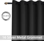 Yakamok Black Room Darkening Curtains 84 inch Sliding Door Drapes | 1 - Image 5