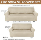 Peryiter 2 Pcs Sofa Covers Couch and Loveseat Covers Set Stretch Sofa Slipcover - Image 2