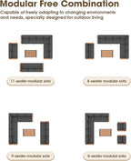 Aluminum Outdoor Patio Furniture Set 6 Seats, Outdoor Sectional Corner Sofa Set - Image 6