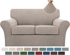 Turquoize 3 Piece Sofa Covers for 2 Cushion Couch Sofa Slipcover Soft Couch by Turquoize