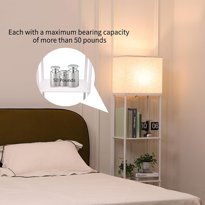 Gupuzm Floor Lamp with Shelves, Large Size Rectangle Standing Lamp with 3 Color - Image 3